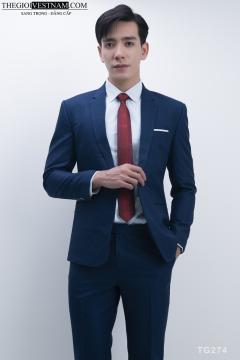 Bộ Suit Xanh Kim Tuyến Danton Modern Fit TGS274